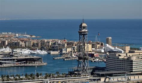 Premium Photo | Aerial view of the port of barcelona