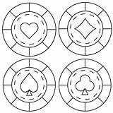 Poker Chips Tattoo sketch template