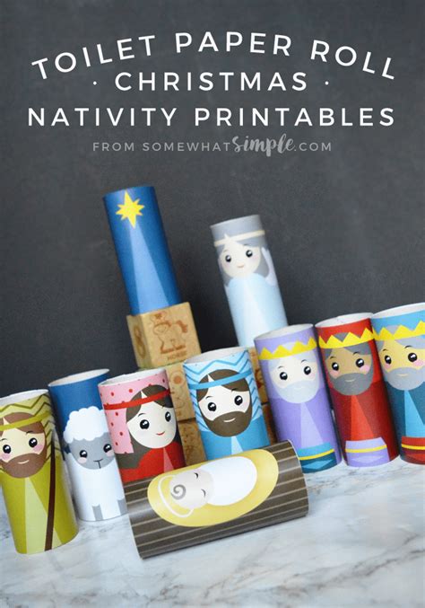 Toilet Paper Roll Christmas Craft Nativity Printable - Somewhat Simple