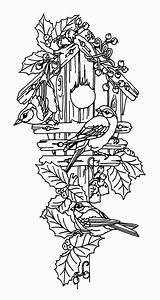 Birdhouse Coloring Page  Home sketch template