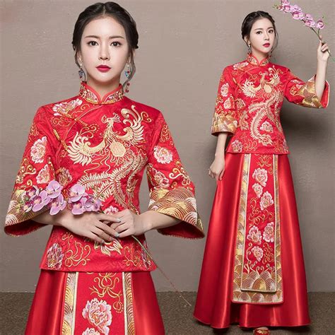 Plus Size 6XL 2020 Modern Cheongsam Red Qipao Long Traditional Chinese Wedding Dress Oriental ...