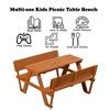 Gardenised Wooden Kids Picnic Table Bench With Backrest, Outdoor Children's Backyard Table ...