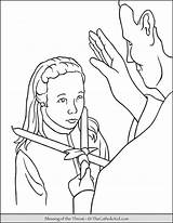Blessing Of The Throat Coloring Page  TheCatholicKidcom sketch template