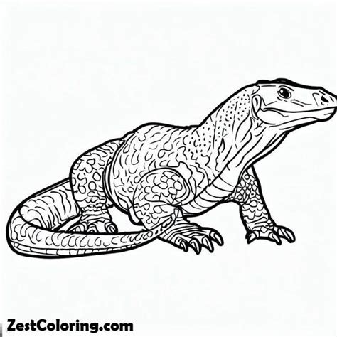 Komodo Dragon Outline Coloring Pages : Coloring for Kids – Smart, Creative, and Fun