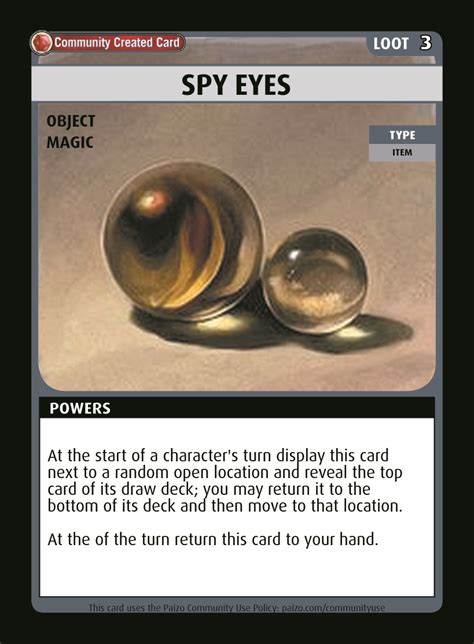 Spy Eyes - Custom Card - Paizo | Pathfinder Adventure Card Game Community Cards | DriveThruRPG.com