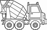 Cement Mixer Coloring Page sketch template