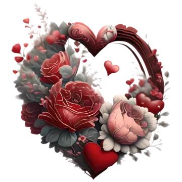 Valentine S Day Heart Floral, Valentine S Day Heart, Heart Design ...