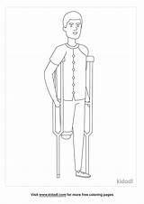 Crutches Coloring Pages sketch template