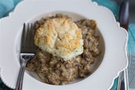 Venison Sausage Gravy with Sage Biscuits - Spinach Tiger