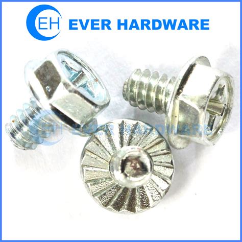 Computer case screws phillips hex flange head pc mounting zinc plating