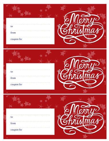 Christmas Coupon Template : download printable Gift certificates ...