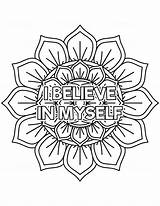 Positive Affirmation Coloring Pages sketch template