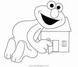 Elmo Coloring Printable Pages Sesame Street Face Template Clipart  sketch template