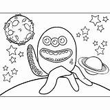 Space Alien With Tentacles Coloring Page sketch template