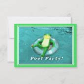 Funny Frog Pool Party Invitation | Zazzle