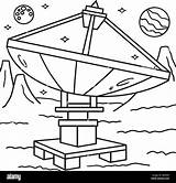 Space Radar Satellite Coloring Page For Kids Stock Vector Image & Art  sketch template