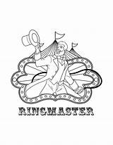 Printable Carnival Ringmaster / Digital Download Circus Coloring Page  sketch template