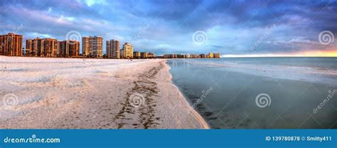 Sunset and Clouds Over the Calm Water of Tigertail Beach on Marco Island Stock Photo - Image of ...