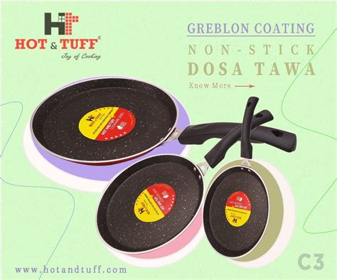 HOT & TUFF RED AND BLACK Non Stick Dosa Tawa, For Home, Size: 255MM at Rs 446/piece in Kolkata