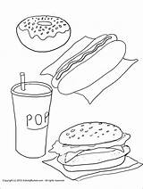 Unhealthy Food Coloring Pages At GetColoringscom  Free Printable sketch template