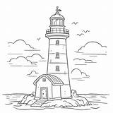 Lighthouses Coloring Pages sketch template
