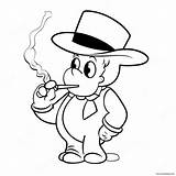 Cartoon Character Smoking Pipe Coloring Page 39944 31588 sketch template