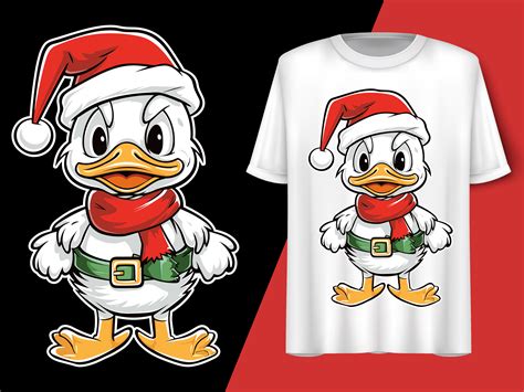 Christmas Duck Wearing Santa Hat Vector Graphic by Trendy Creative ...