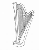 Harp Instrument Kleurplaat Muziekinstrumenten Kleurplaten Coloriage  sketch template