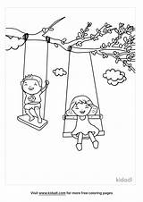 Swing Coloring Swings Set Play Kids Pages Colouring Children Drawing  sketch template