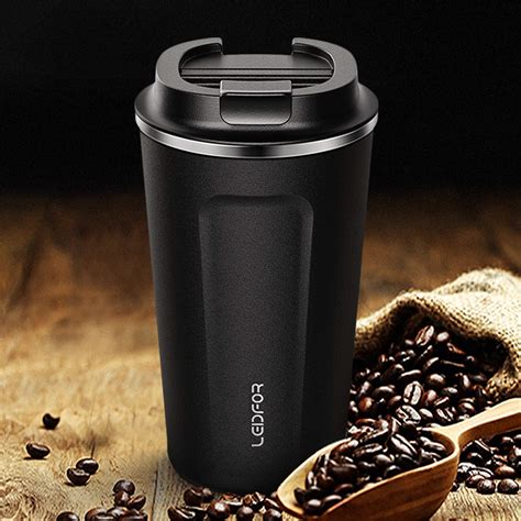 Leidfor Insulated Tumbler Coffee Travel Mug Vacuum Insulation Coffee Thermos Stainless Steel ...