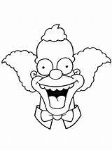 Krusty The Clown Coloring Page  Funny Pages sketch template