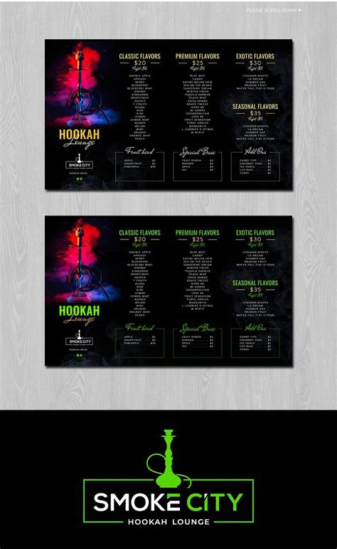 Entry #35 by svetapro for Hookah lounge menu | Freelancer