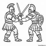 Coloring Roman Gladiator Pages Italy Ancient Centurion Italian  sketch template