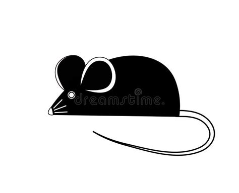 Black Mouse. Vector Illustration Stock Vector - Illustration of stylization, cartoon: 38296990