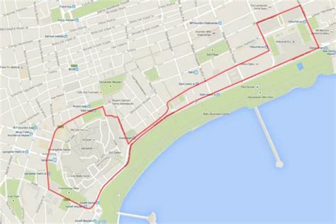 Baku City Circuit Map With Measurements