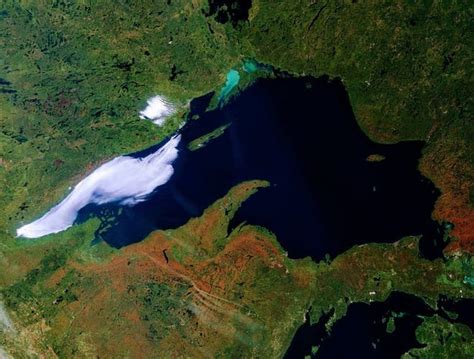 Michigan's fall colors are visible from space