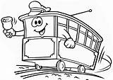 Tranvias Autobus Tranvia Tramway Trams Sketch Coloring Page sketch template