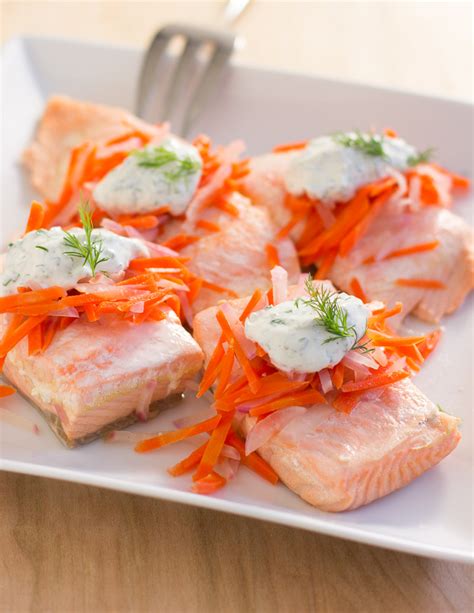 Dill-Poached Salmon with Yogurt Sauce / Jill Silverman Hough