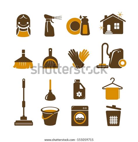 Cleaning Tools Vector Icons Stock Vector (Royalty Free) 155059715