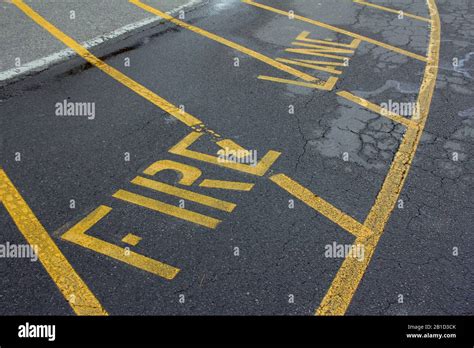 Fire Lane road markings, Plymouth, Massachusetts, USA Stock Photo - Alamy