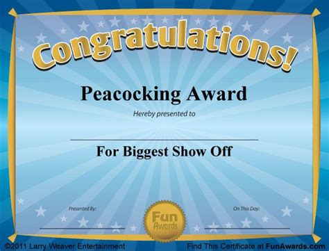 Funny Award Certificates - 101 Funny Certificates to Give Family ...