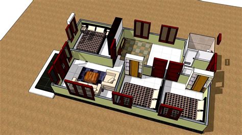 Denah Rumah Minimalis 6x10 3 Kamar - Modern Minimalis