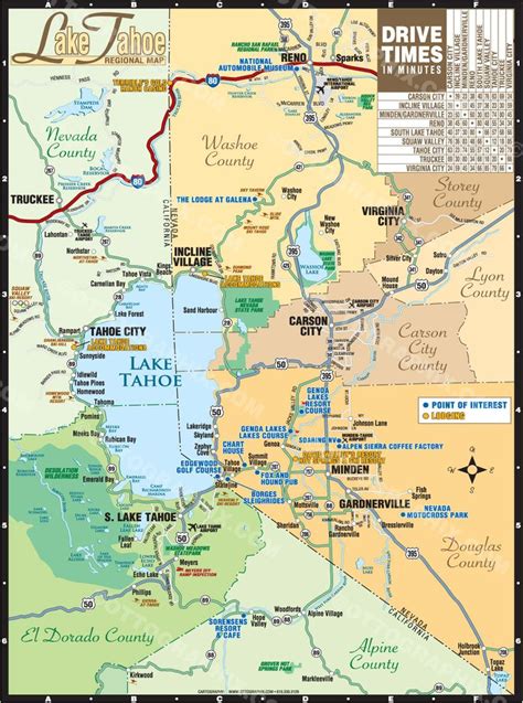 Map California Lake Tahoe – Topographic Map of Usa with States