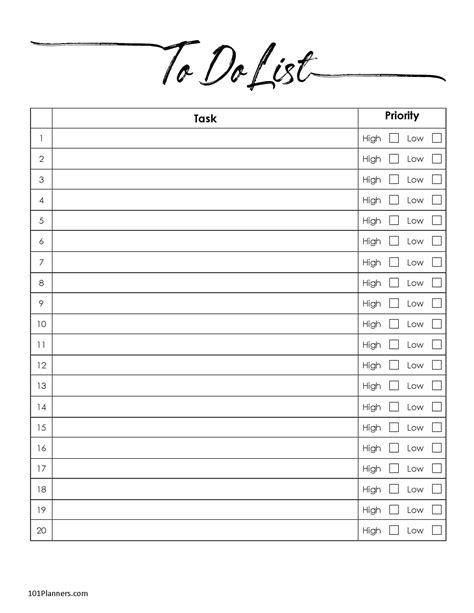 FREE Checklist Template Word