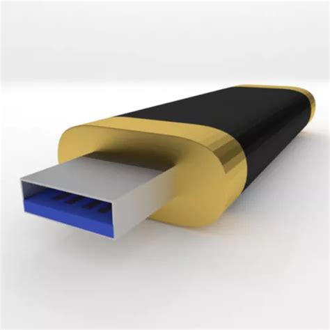 Black Yellow Usb Flash Drive Free 3d Model - .Blend - Open3dModel