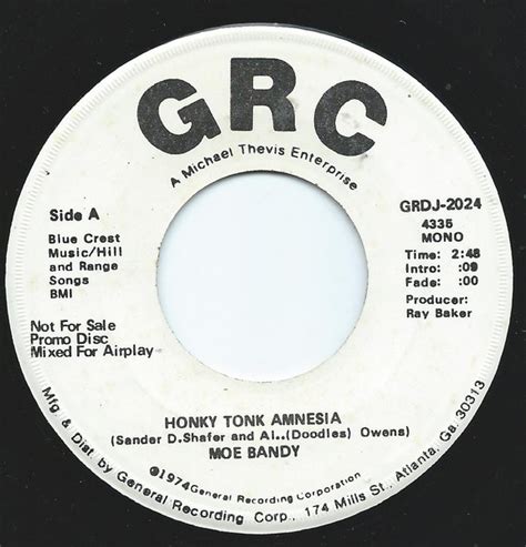 Moe Bandy – Honky Tonk Amnesia (1974, Vinyl) - Discogs