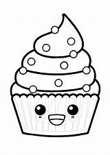 Cupcake Coloring Page sketch template