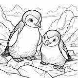 Premium Photo  Penguin coloring Page For Kids Mother And baby penguin sketch template