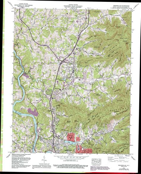 Weaverville topographic map, NC - USGS Topo Quad 35082f5