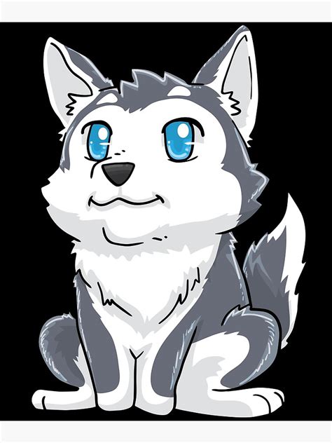 "Siberian Husky Dog Kawaii Anime Cute" Poster by Mealla | Redbubble